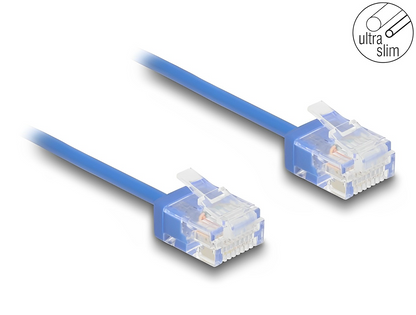 Delock RJ45 Network Cable Cat.6 UTP Ultra Slim blue with short plugs - delock.israel