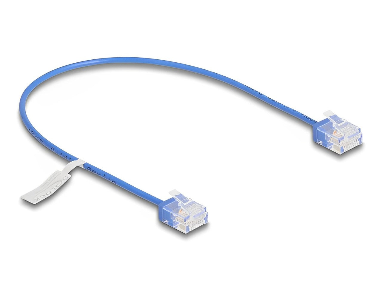 Delock RJ45 Network Cable Cat.6 UTP Ultra Slim 0.3 m blue with short plugs - delock.israel