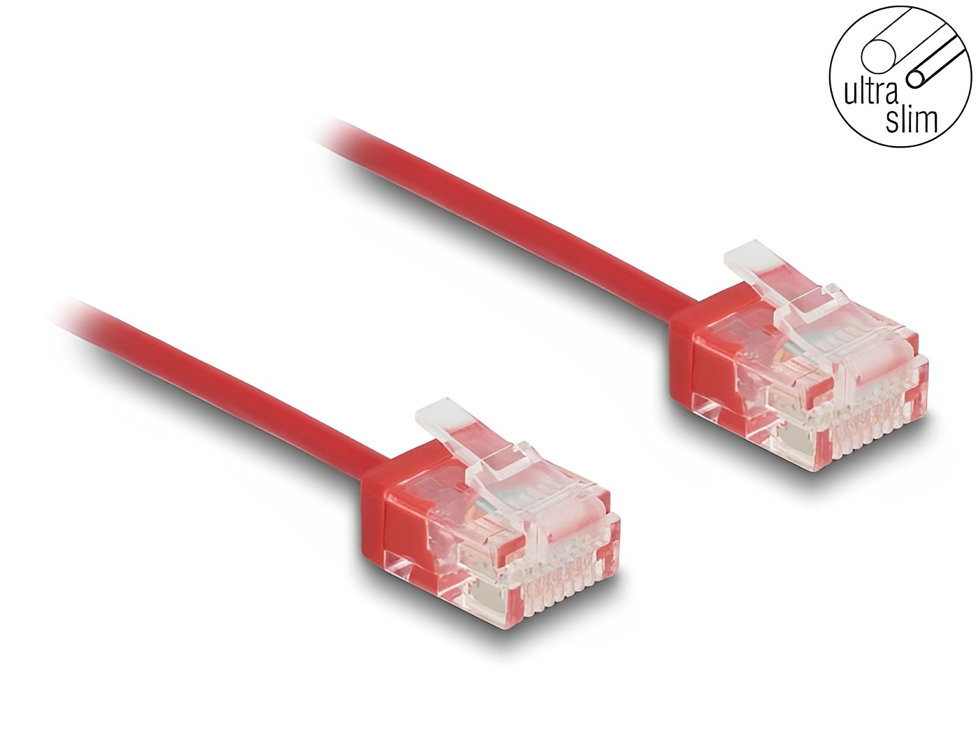 Delock RJ45 Network Cable Cat.6 UTP Ultra Slim red with short plugs - delock.israel