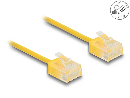 Delock RJ45 Network Cable Cat.6 UTP Ultra Slim yellow with short plugs - delock.israel