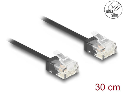 כבל רשת לא מסוכך RJ45 Cat.6 UTP Ultra Slim ז/ זעם תקעים קצרים - delock.israel