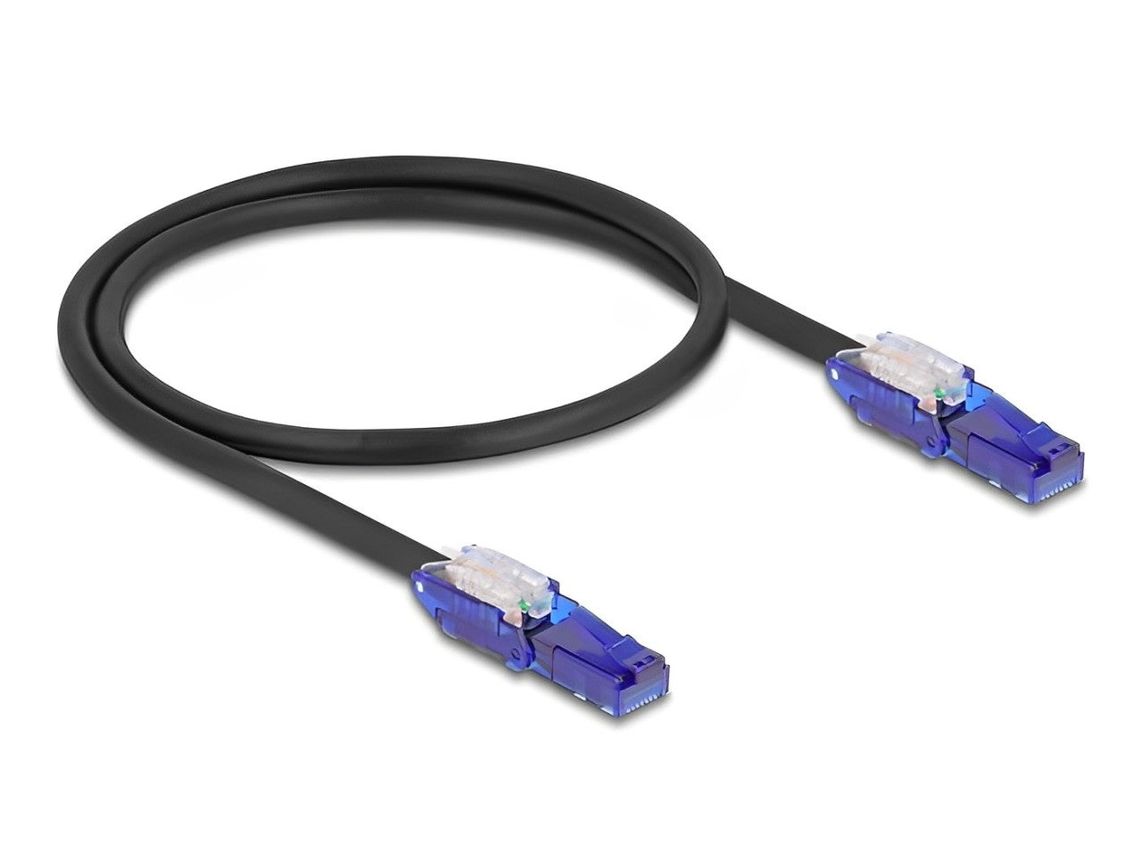 Delock RJ45 Network Cable Cat.6 UTP with 180° angled plugs black 0.5 m - delock.israel