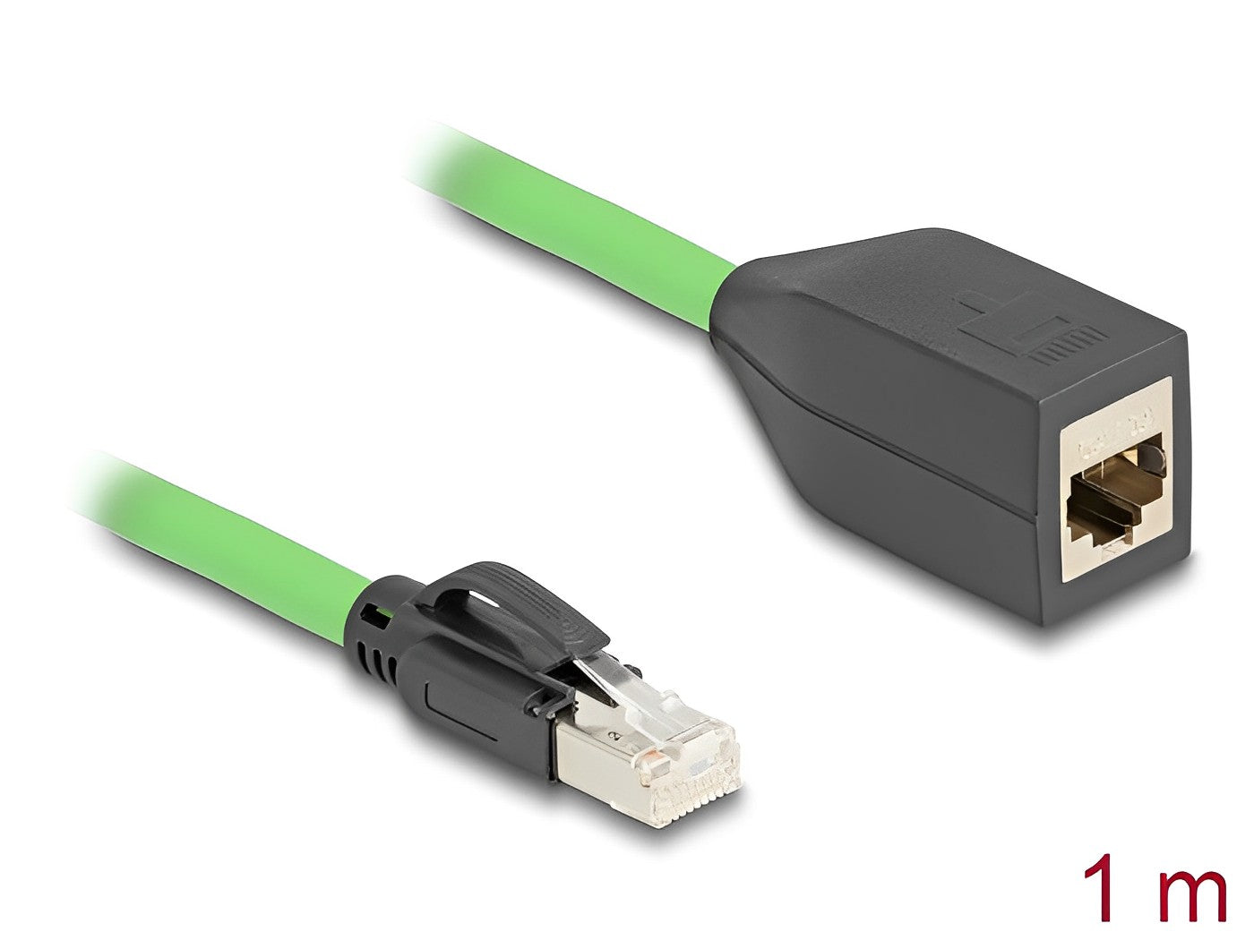 Delock RJ45 Network Extension Cable Cat.6A plug to jack SF/UTP suitable for drag chains PUR (TPU) 1 m green-_delock.israel