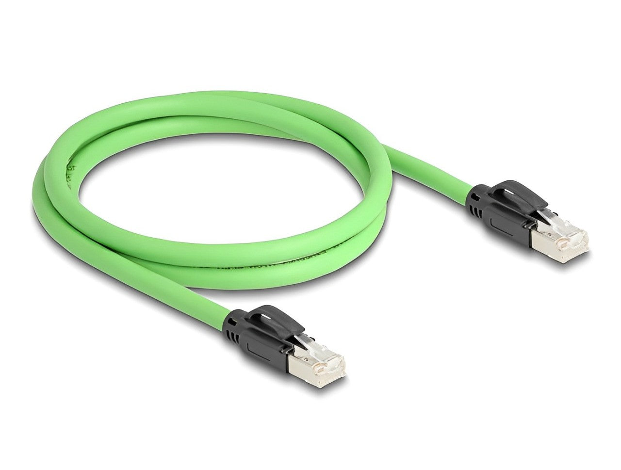 Delock RJ45 Network Cable Cat.6A plug to plug SF/UTP suitable for drag chains PUR (TPU) 1 m green-_delock.israel