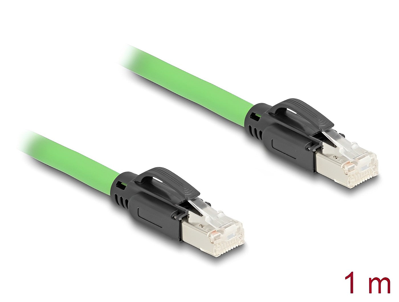 Delock RJ45 Network Cable Cat.6A plug to plug SF/UTP suitable for drag chains PUR (TPU) 1 m green-_delock.israel