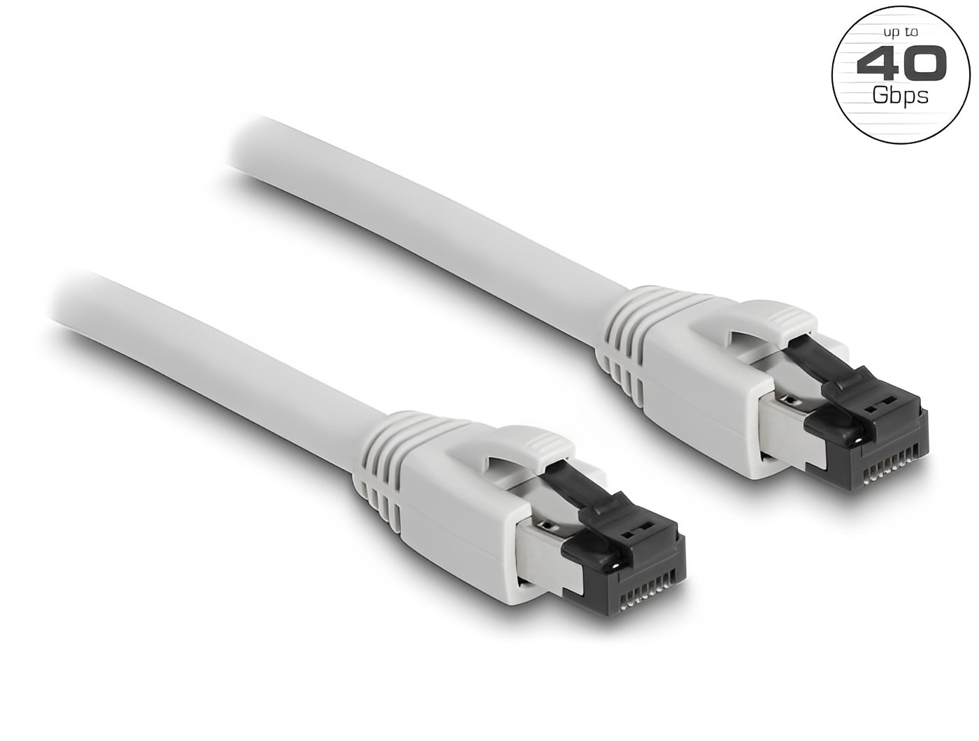 Delock RJ45 Network Cable Cat.8.1 S/FTP up to 40 Gbps grey - delock.israel