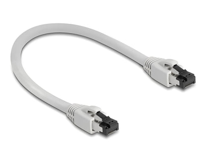 Delock RJ45 Network Cable Cat.8.1 S/FTP 0.25 m up to 40 Gbps grey - delock.israel