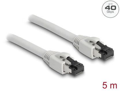 Delock RJ45 Network Cable Cat.8.1 S/FTP 5 m up to 40 Gbps grey - delock.israel