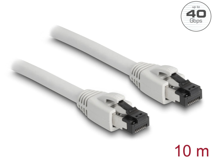 Delock RJ45 Network Cable Cat.8.1 S/FTP 10 m up to 40 Gbps grey - delock.israel