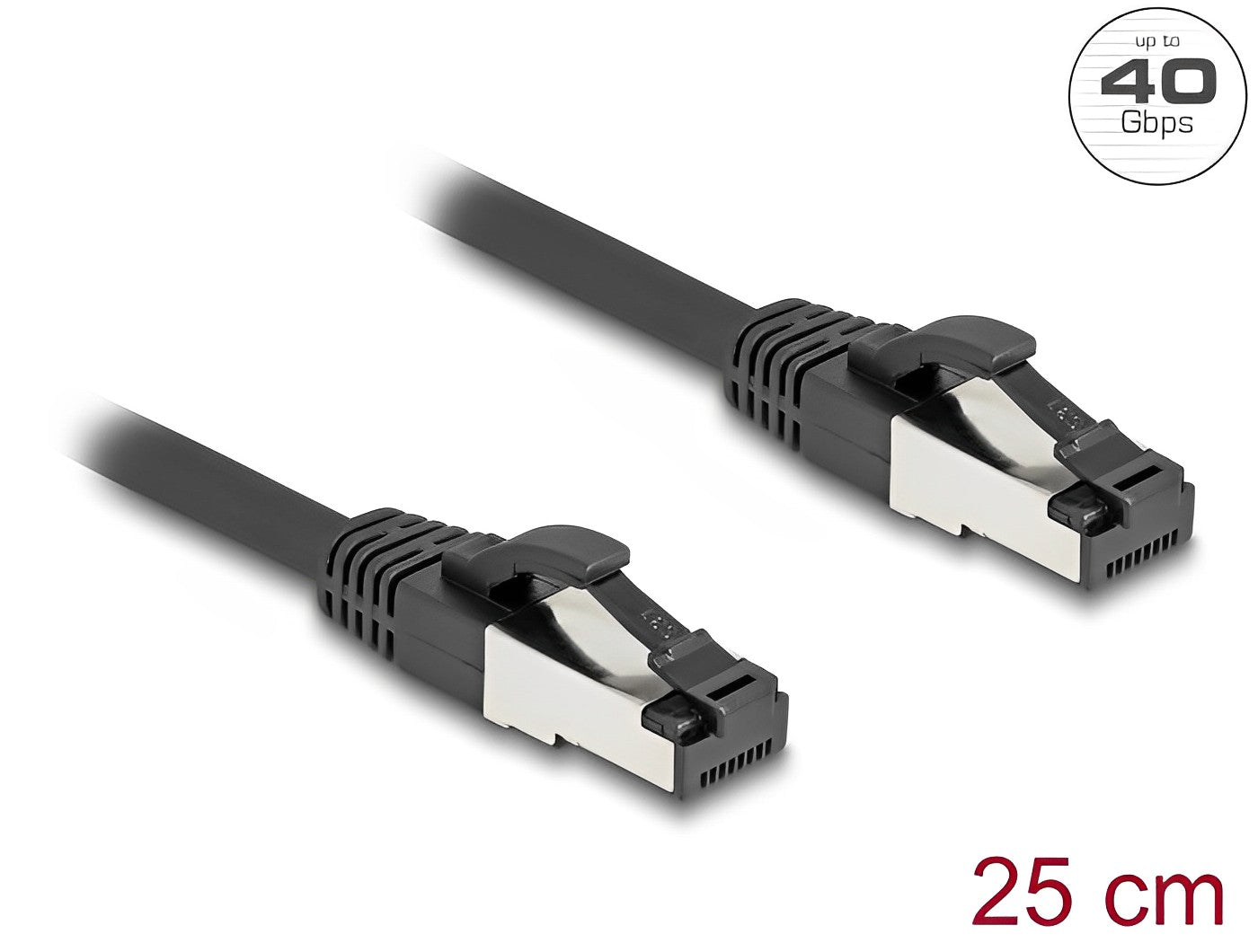 Delock RJ45 Network Cable Cat.8.1 S/FTP 0.25 m up to 40 Gbps black - delock.israel