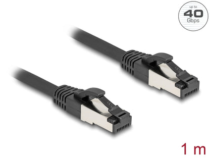 Delock RJ45 Network Cable Cat.8.1 S/FTP 1 m up to 40 Gbps black - delock.israel