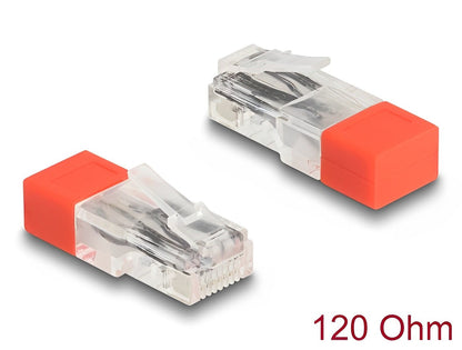 Delock RJ45 plug with terminating resistor 120 Ohm red - delock.israel