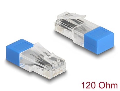 Delock RJ45 plug with terminating resistor 120 Ohm blue - delock.israel