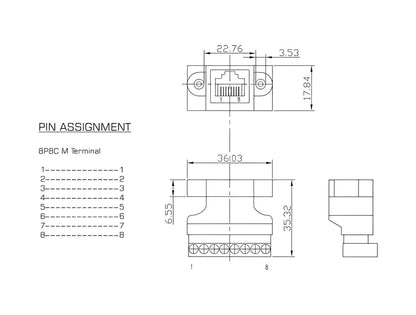 Delock RJ45 jack to Terminal Block Adapter for Installation 8 pin 2-part - delock.israel