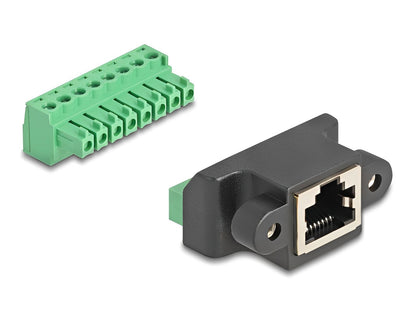 Delock RJ45 jack to Terminal Block Adapter for Installation 8 pin 2-part - delock.israel