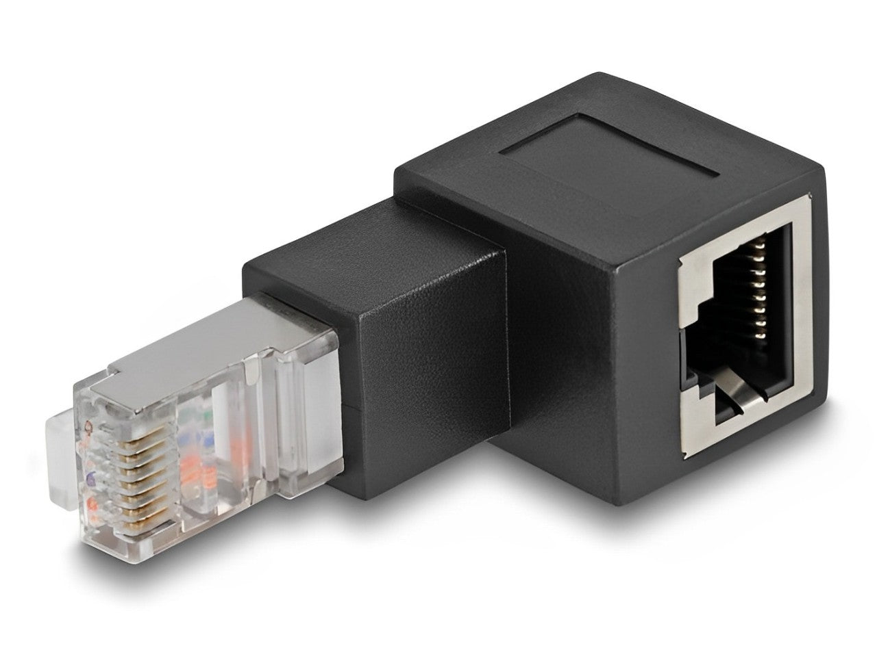 Delock RJ45 plug to RJ45 jack Adapter Cat.6A 90° downwards angled
- delock.israel