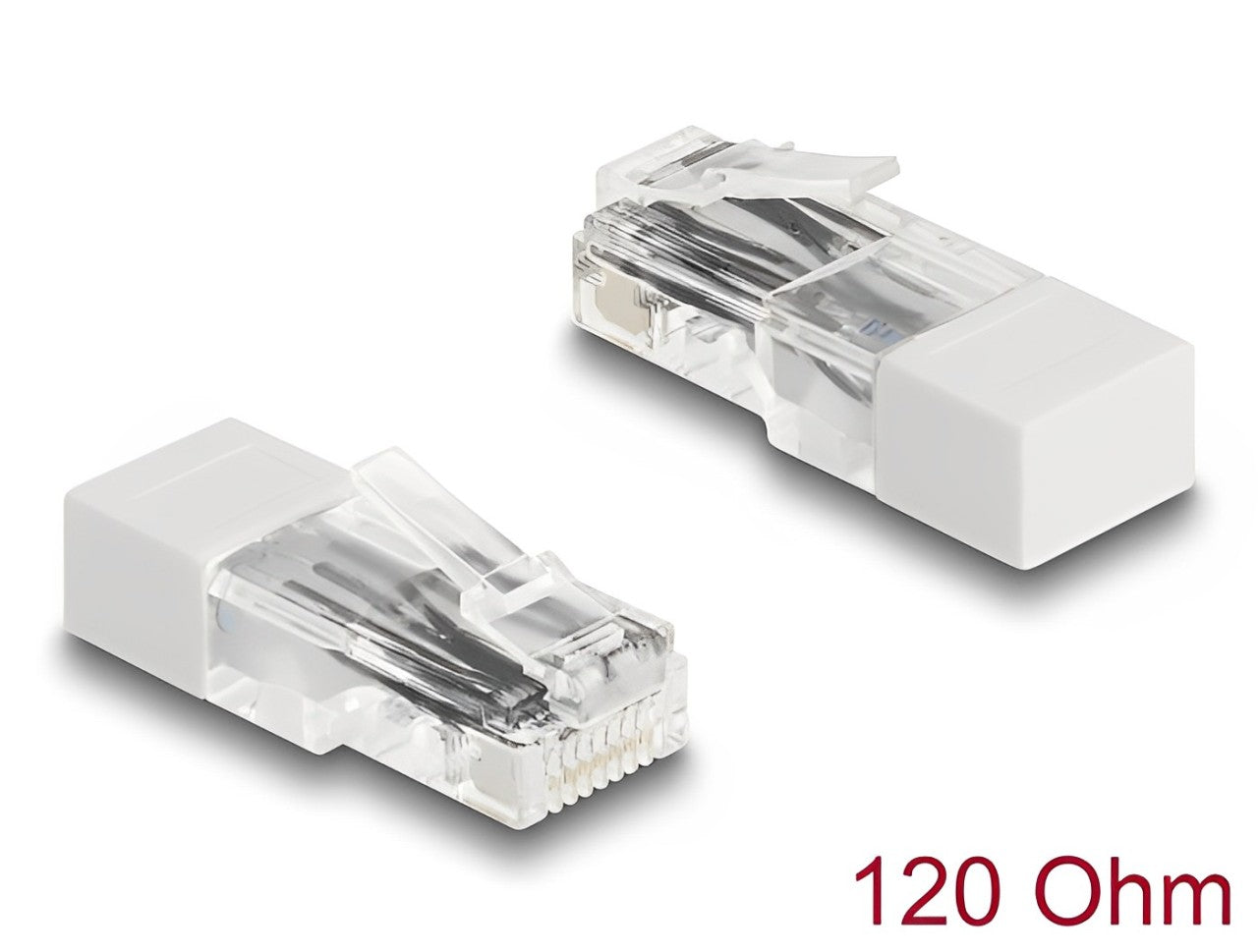 Delock RJ45 plug with terminating resistor 120 Ohm white - delock.israel