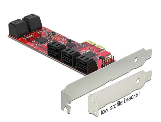 כרטיס SATA PCI-E x2 Low Profile עם 10 יציאות SATA 6 Gb/s - delock.israel