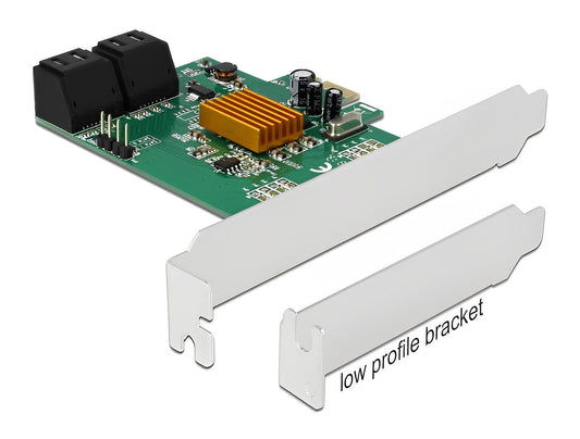 כרטיס SATA PCI-E x1 Low Profile עם 4 יציאות SATA 6 Gb/s - delock.israel