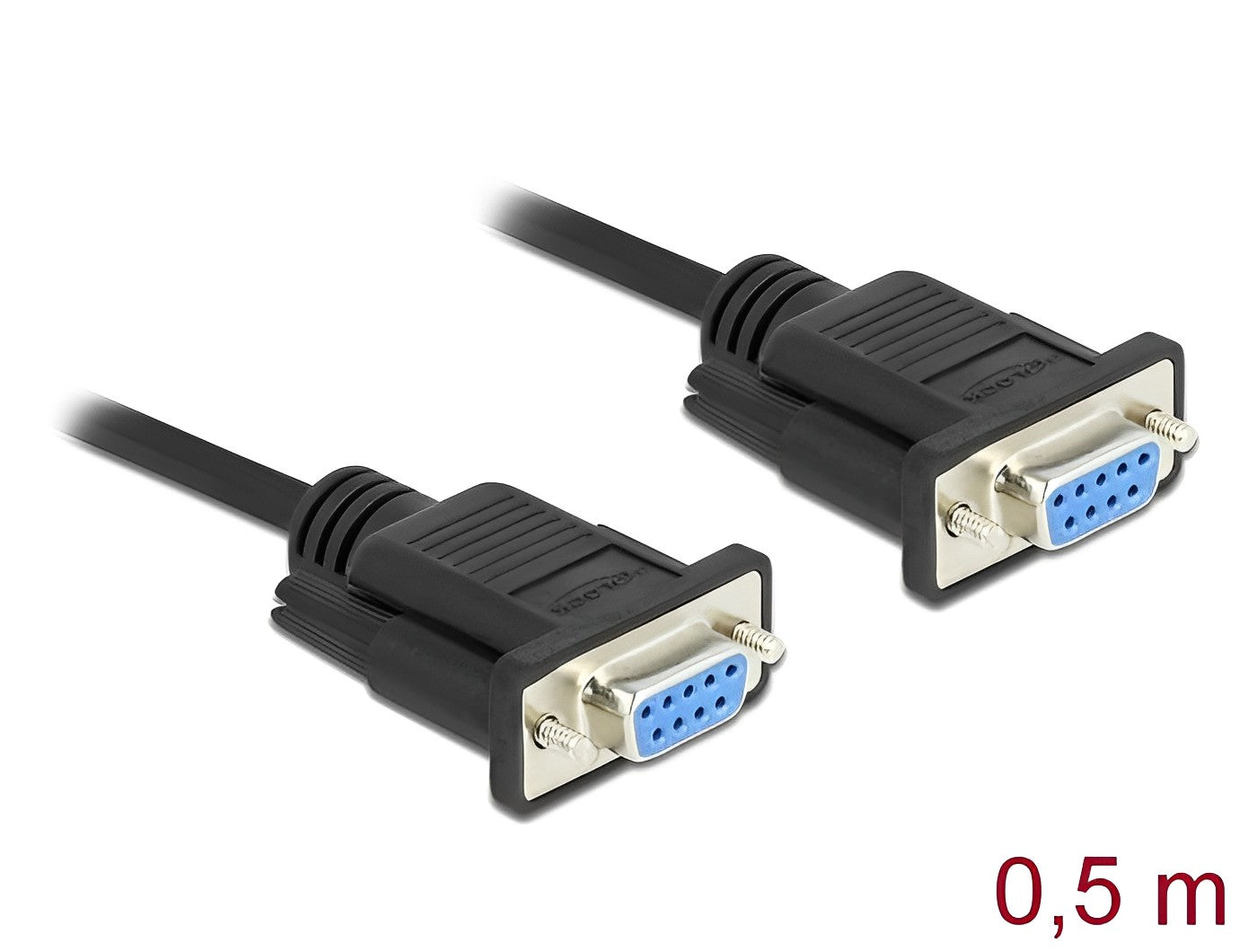 Delock Serial Cable RS-232 D-Sub9 female to female with narrow plug housing 0.5 m - delock.israel