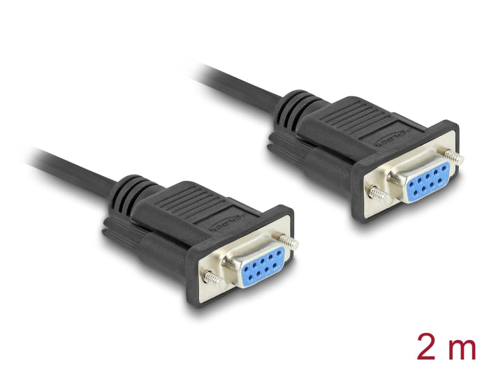 Delock Serial Cable RS-232 D-Sub9 female to female with narrow plug housing 2 m - delock.israel