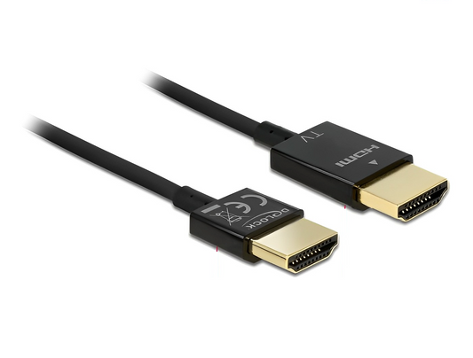 כבל HDMI 4K מבית DELOCK גרמניה מאפשר העברת אותות אודיו ווידאו באיכות גבוהה ותומך בטכנולוגיות מתקדמות כגון 4K Ultra HD ו-3D