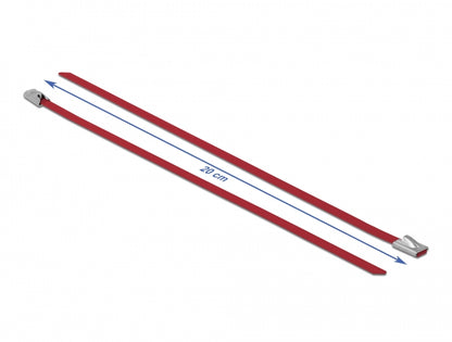 Delock Stainless Steel Cable Ties L 200 x W 4.6 mm red 10 pieces - delock.israel