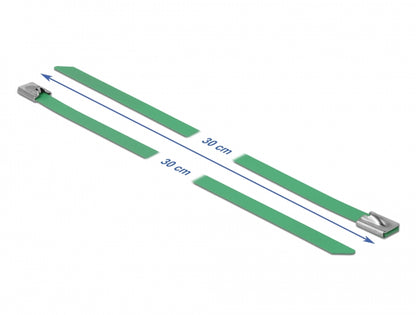 Delock Stainless Steel Cable Ties L 300 x W 7.9 mm green 10 pieces - delock.israel