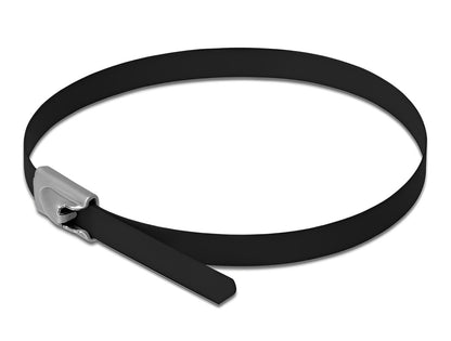 Delock Stainless Steel Cable Ties L 200 x W 4.6 mm black 10 pieces - delock.israel