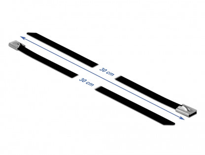 Delock Stainless Steel Cable Ties L 300 x W 7.9 mm black 10 pieces - delock.israel