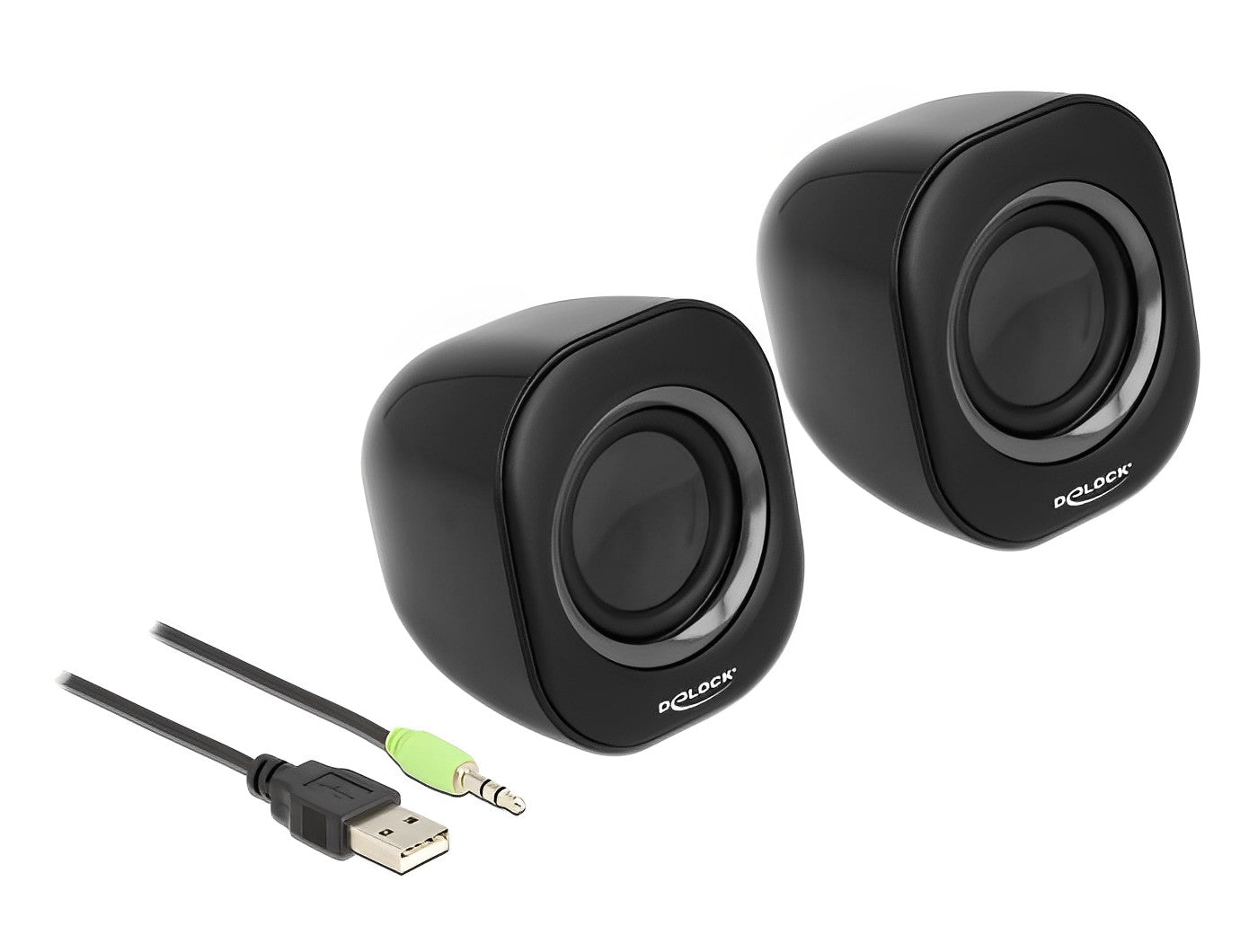 Delock Mini Stereo PC Speaker with 3.5 mm stereo jack male and USB powered - delock.israel