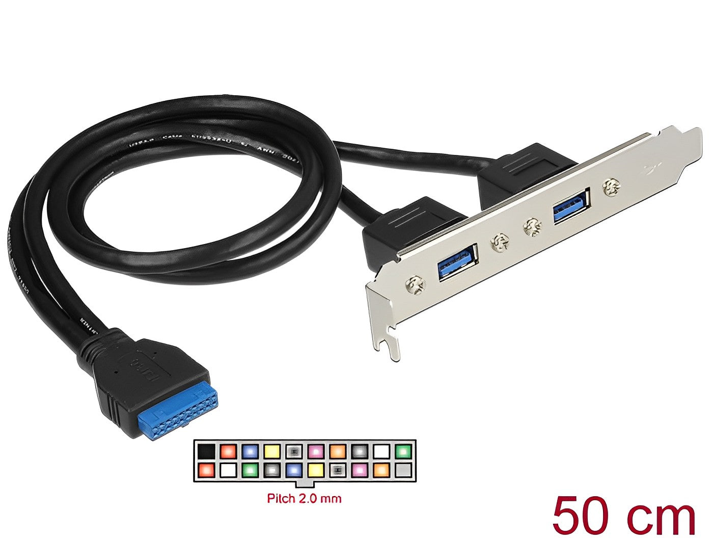 לוחית קצה USB-A 3.0 עם שקע 19 פין - delock.israel