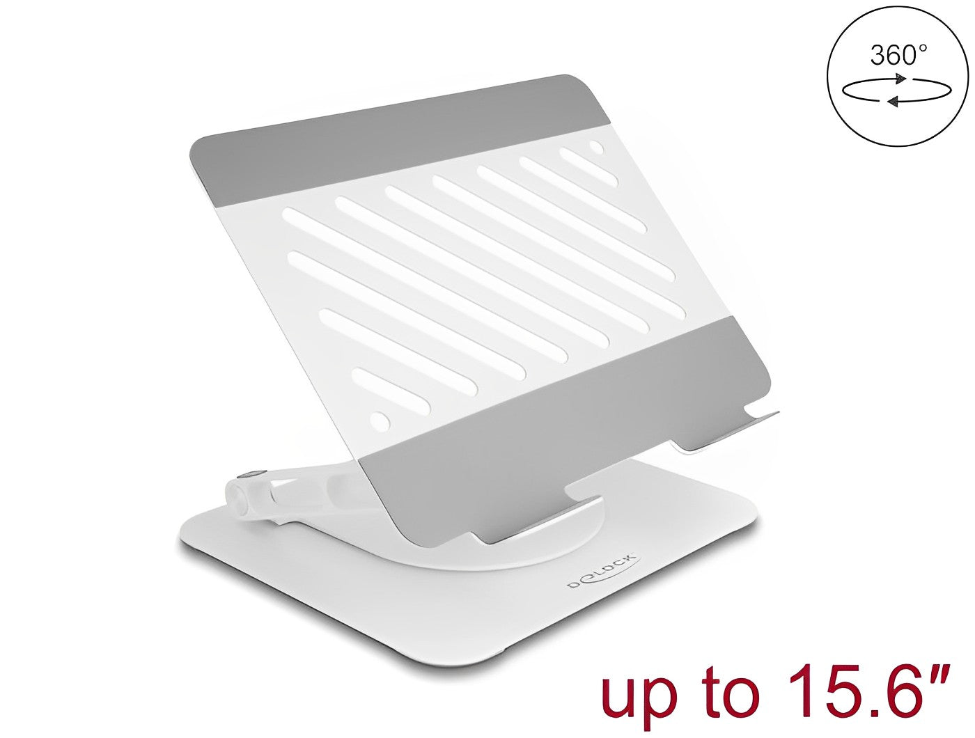 Delock Tablet and Laptop Stand Holder adjustable aluminium - 360° rotateable-_delock.israel