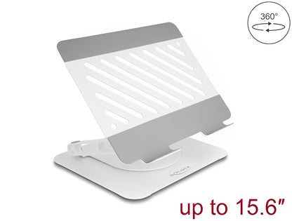 Delock Tablet and Laptop Stand Holder adjustable aluminium - 360° rotateable-_delock.israel