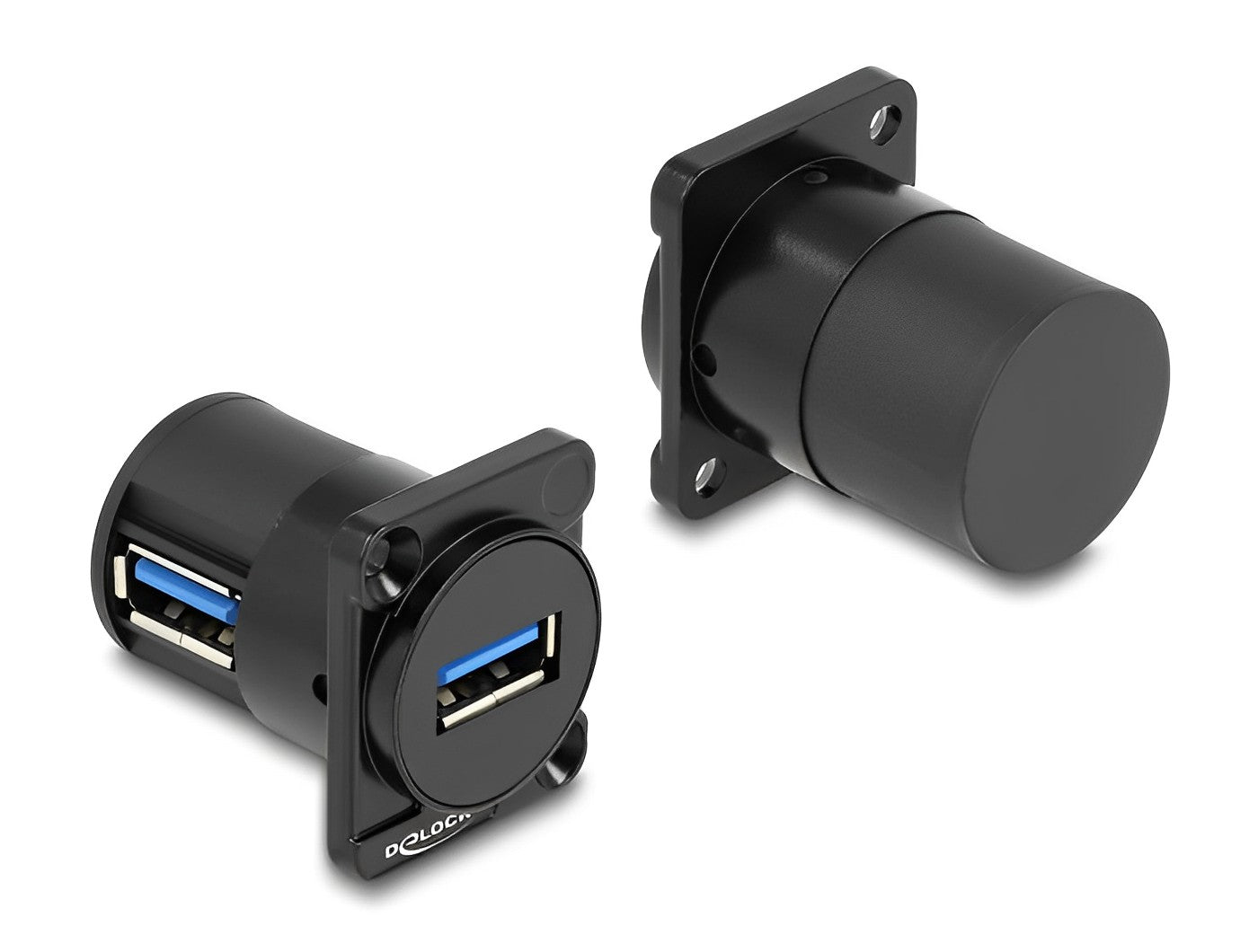 מחבר USB 2.0 Type-A בזווית 90° נ/נ להתקנה בפאנל מסדרה D - delock.israel