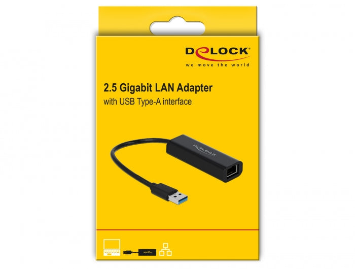 מתאם רשת USB 3.0 לשקע RJ45 2.5 Gigabit - delock.israel