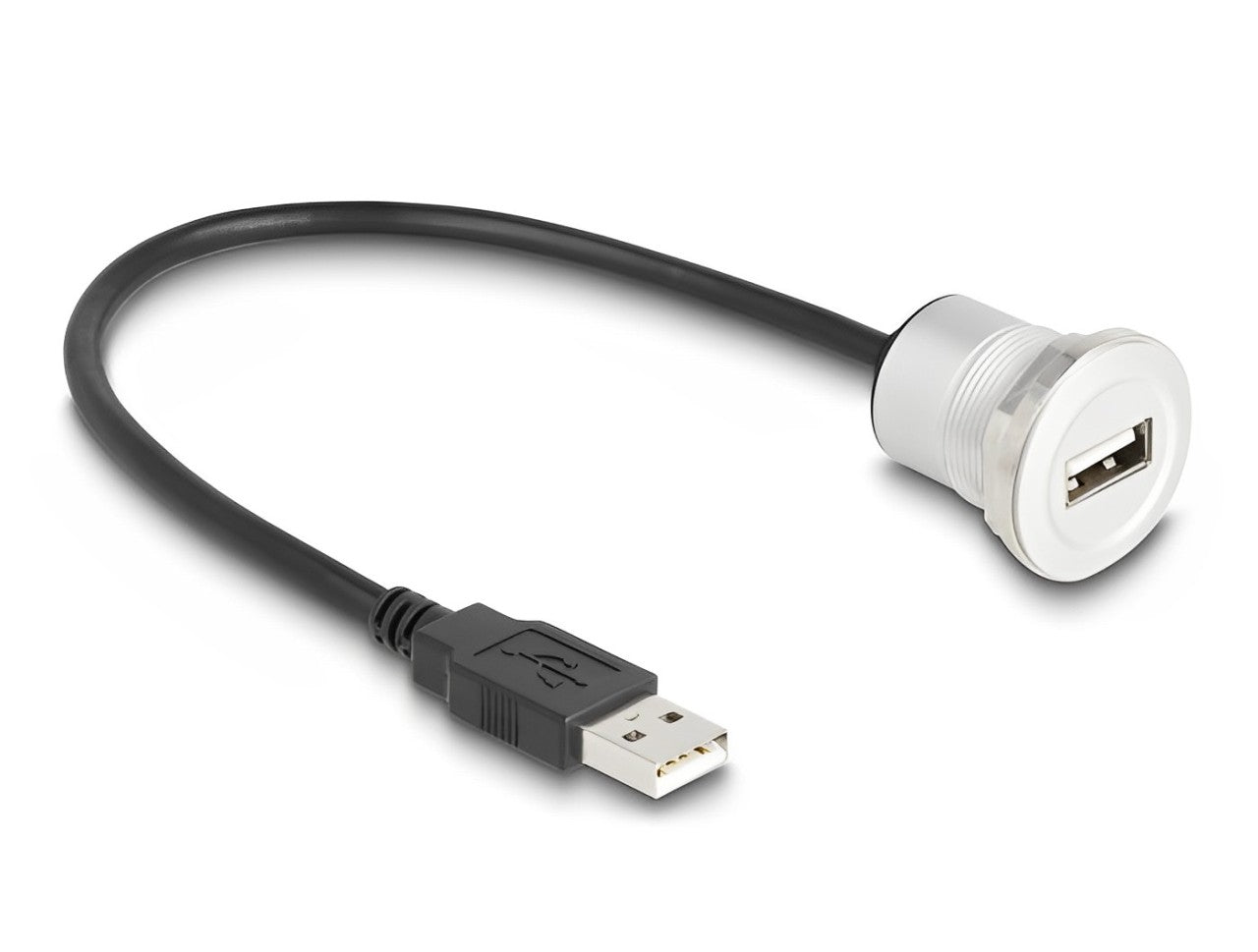 Delock USB 2.0 Type-A built-in female with cable plug 30 cm aluminium - delock.israel