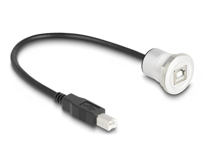 Delock USB 2.0 Type-B built-in female with cable plug 30 cm aluminium - delock.israel