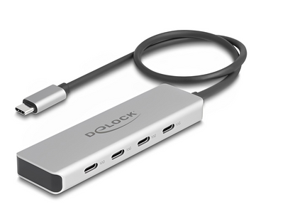 מפצל USB-C 10Gbps עם 4 יציאות USB-C כולל כבל באורך 35 ס"מ - delock.israel