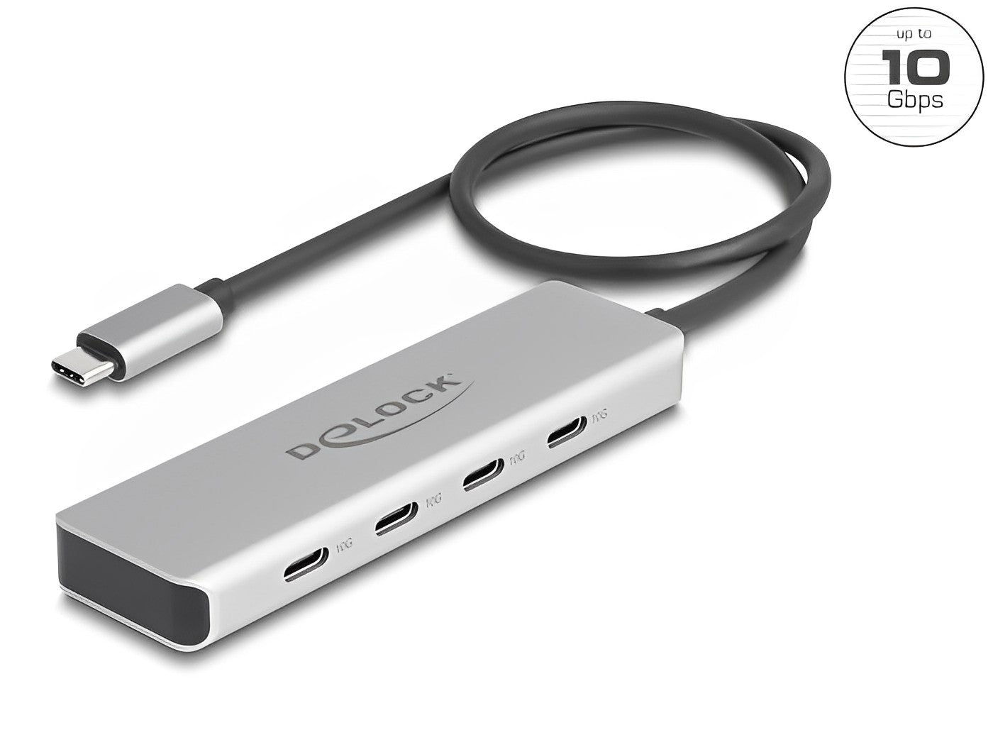 מפצל USB-C 10Gbps עם 4 יציאות USB-C כולל כבל באורך 35 ס"מ - delock.israel