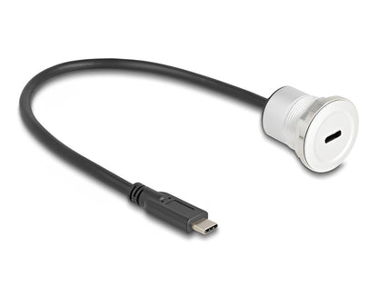 Delock USB 10 Gbps Type-C™ built-in female with cable plug 30 cm aluminium - delock.israel