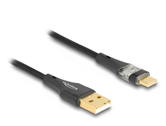 כבל USB 2.0 מבית DELOCK גרמניה מאפשר חיבור בין מכשיר עם מחבר USB Type-C לבין מחשב או כל יציאת USB פנויה