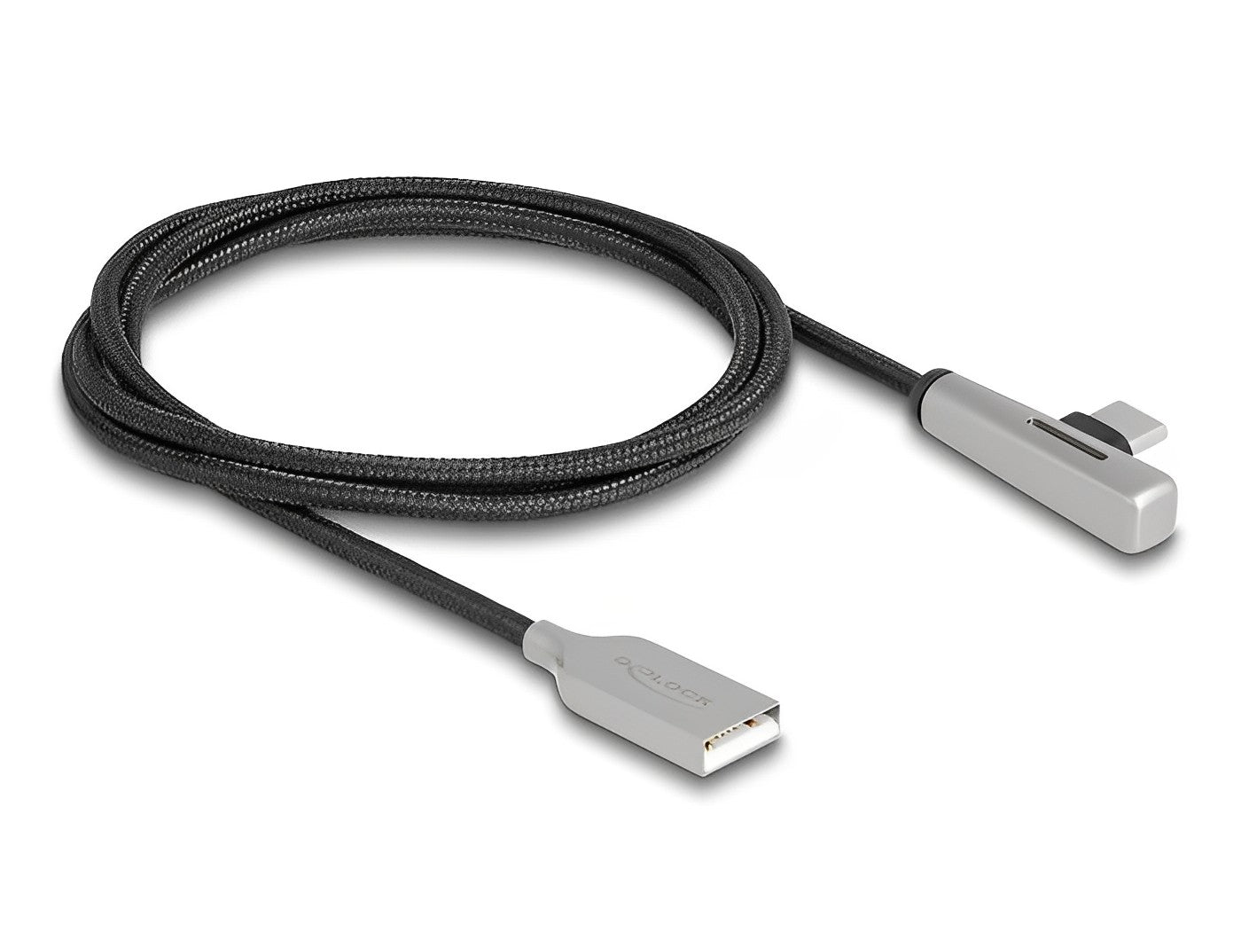 כבל טעינה ונתונים USB 2.0 תקע USB-A לתקע USB-C LED מכופף 90° תומך 60W - delock.israel