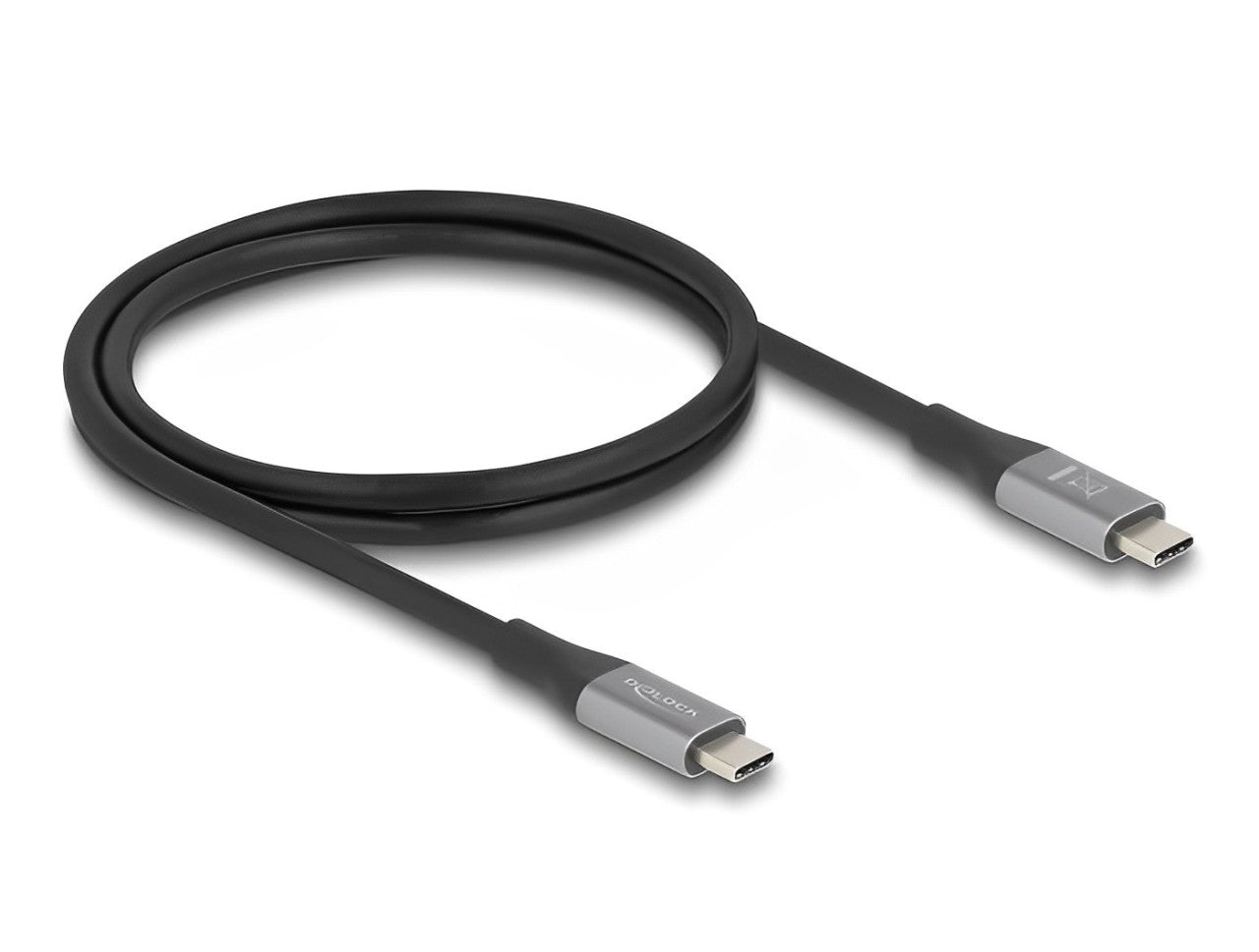 Delock USB 40 Gbps Cable USB Type-C™ male to male PD 3.1 240 W E-Marker 1 m grey metal - delock.israel