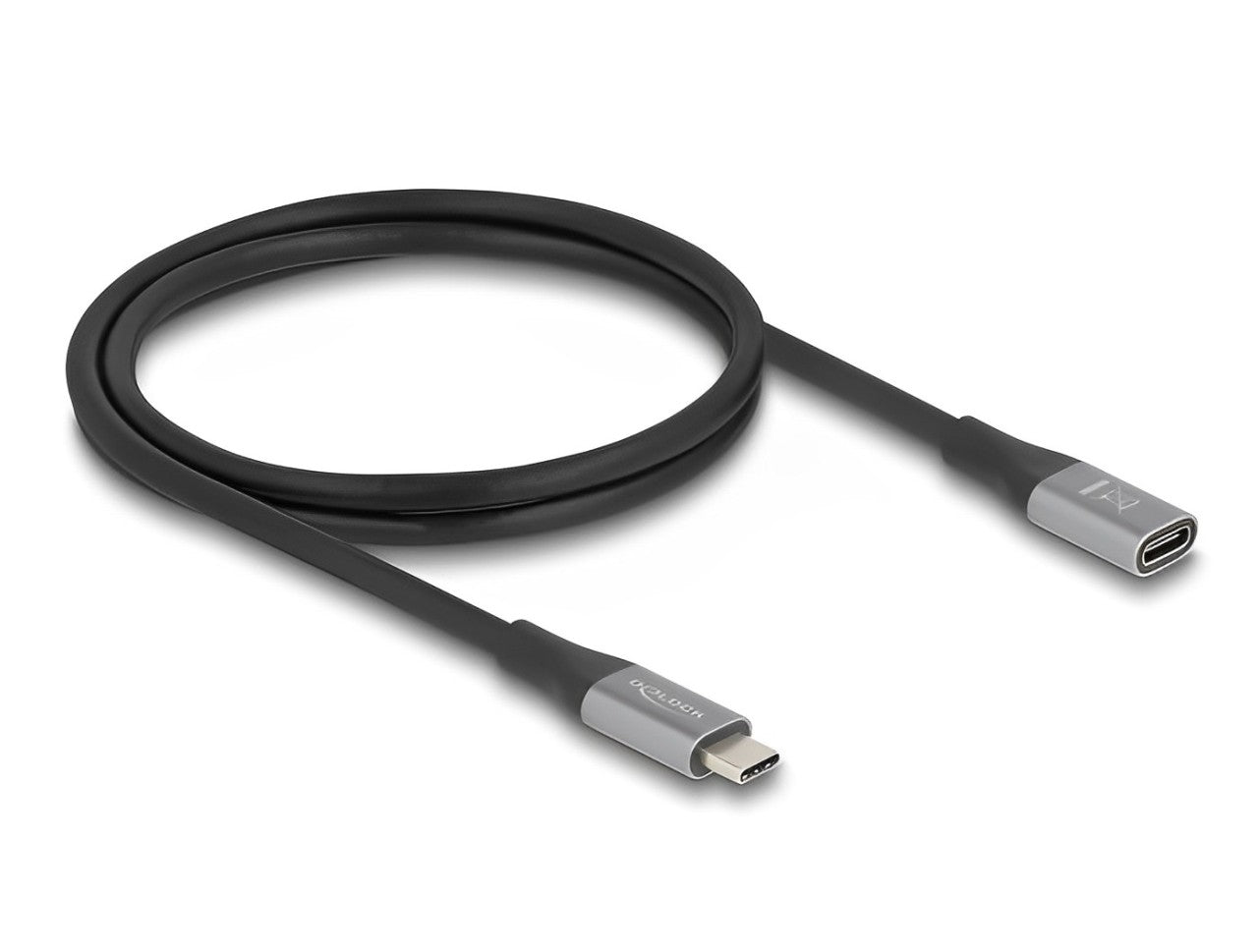 Delock USB 40 Gbps Extension Cable USB Type-C™ male to female PD 3.1 240 W 1 m grey metal - delock.israel