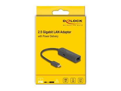 Delock USB Type-C™ Adapter to 2.5 Gigabit LAN with Power Delivery 100 watt - delock.israel