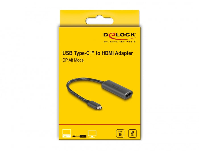 מתאם תצוגה USB-C לחיבור מסך HDMI 8K 30 Hz תומך HDR - delock.israel