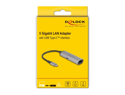 מתאם זה מבית Delock גרמניה מאפשר להוסיף למחשב אישי או נייד ממשק רשת יציב ומהיר עם מהירות שידור של עד 5 גיגה-ביט לשנייה דרך חיבור USB-C