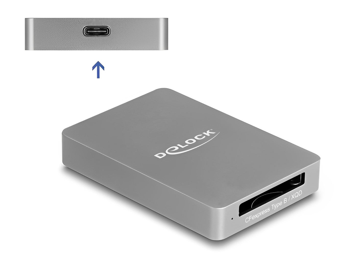 קורא כרטיסים USB-C עבור כרטיסי זיכרון CFexpress 2.0 / XQD 2.0 - delock.israel