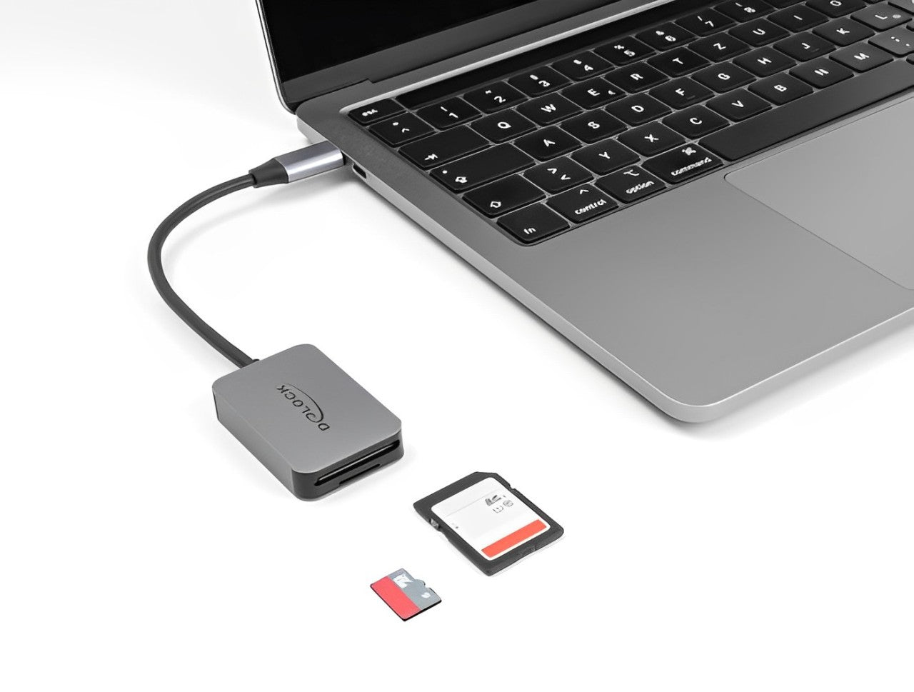 Delock USB Type-C™ Card Reader in aluminium enclosure for SD or Micro SD memory cards - delock.israel